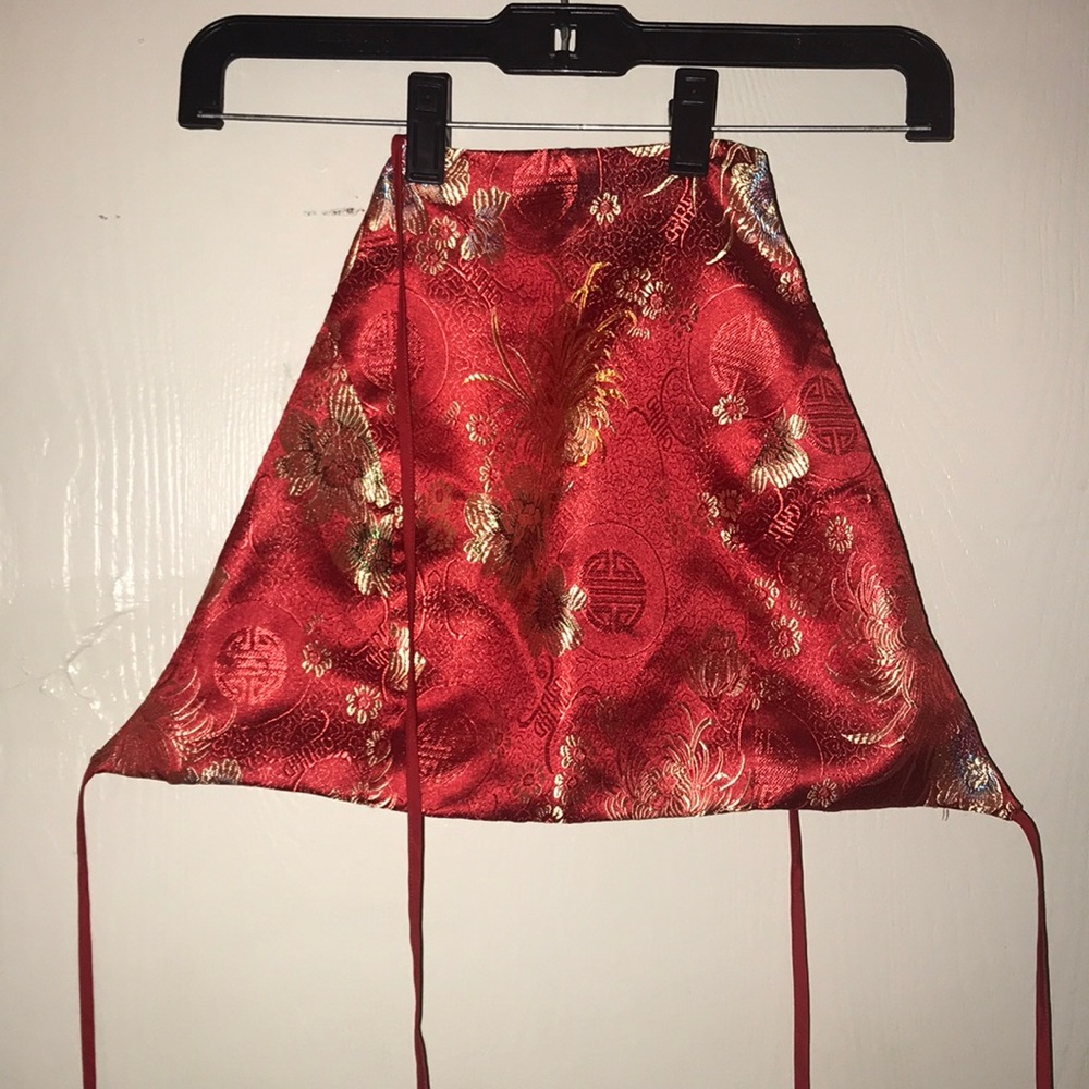 Red Chinese style crop top